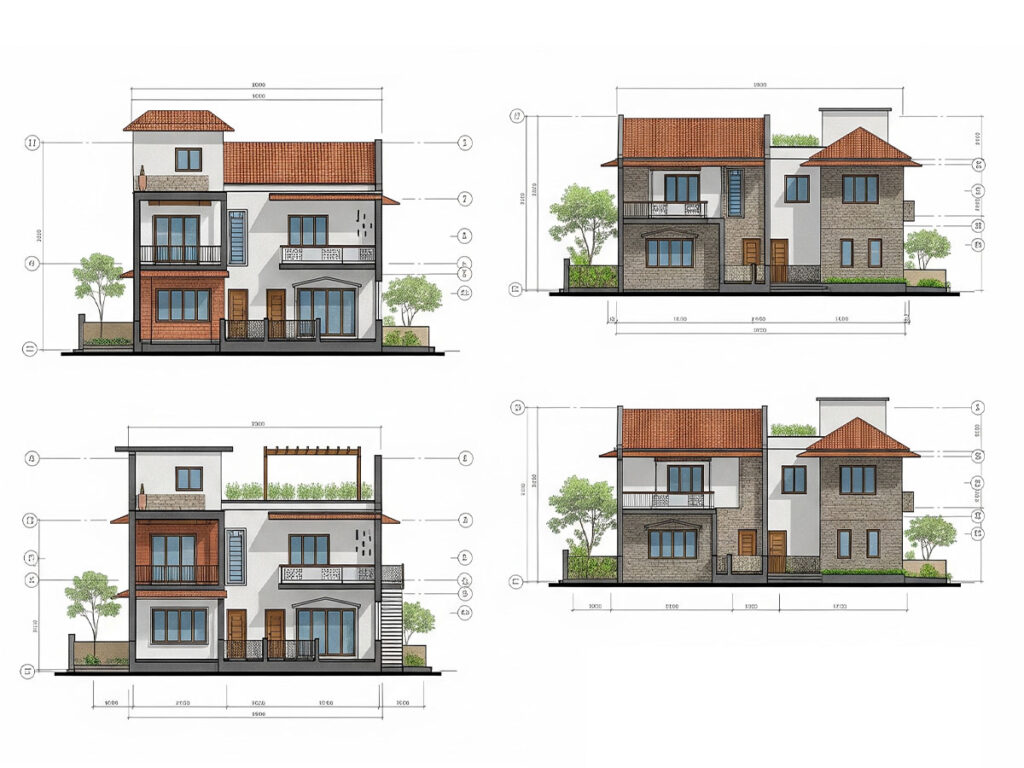 Compact house design for small plots by architect in Raipur